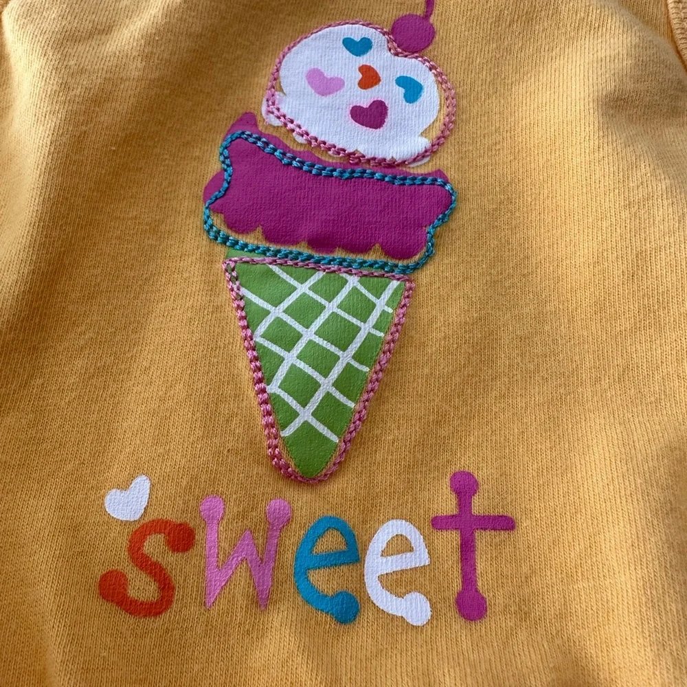The Children’s Place Graphic Bodysuit Dress in Mango Orange Yellow Size 12 mos